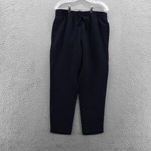 Talbots Crepe Tapered Drawstring Pants Medium Navy Blue Womens Pull On Comfort‎